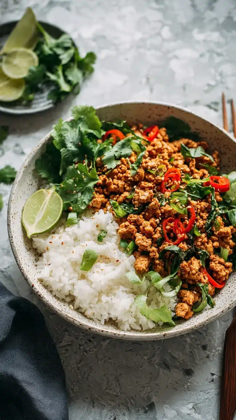 Firecracker Ground Chicken Bowl - 20-Minute Meal - Image 1